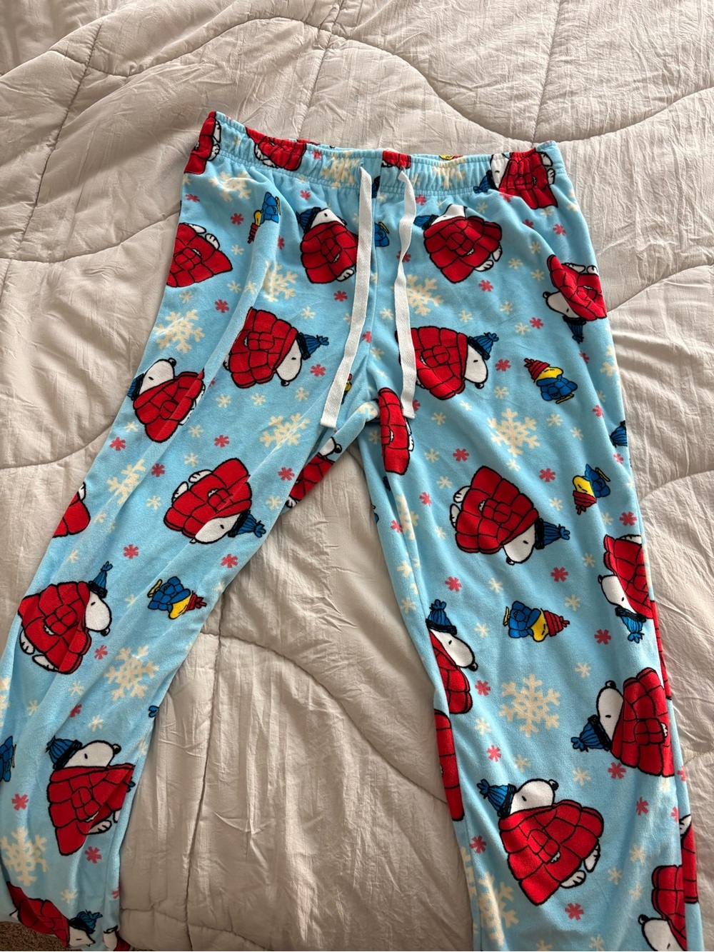 Kids Blue Snoopy Holiday Fleece Pajama Pants